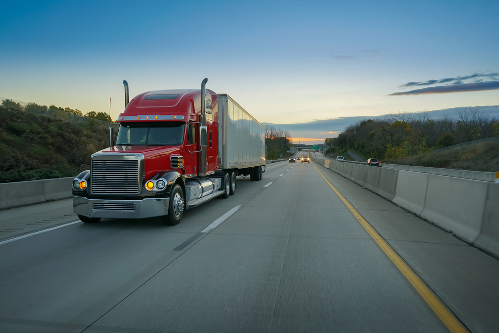 truck on the Misssissippi highway before an accident